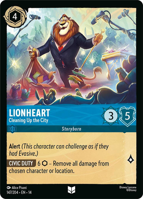Image for Lionheart - Cleaning Up the City (147/204) [Hyperia City] (14) - Disney Lorcana