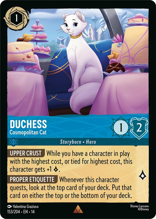 Image for Duchess - Cosmopolitan Cat (153/204) [Hyperia City] (14) - Disney Lorcana