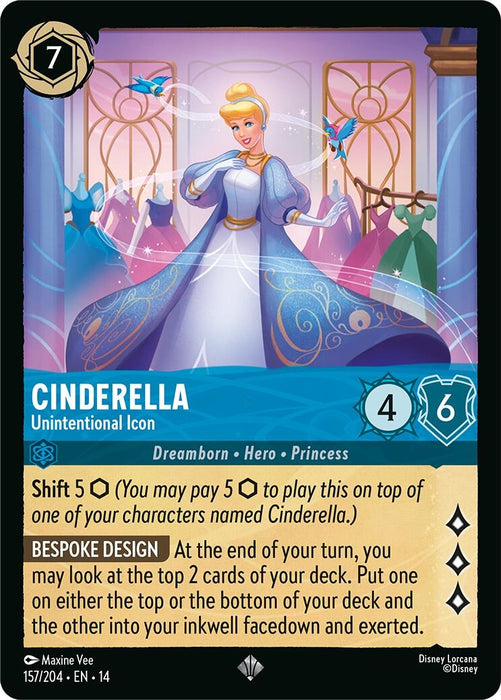 Image for Cinderella - Unintentional Icon (157/204) (Cold Foil) [Hyperia City] (14) - Disney Lorcana