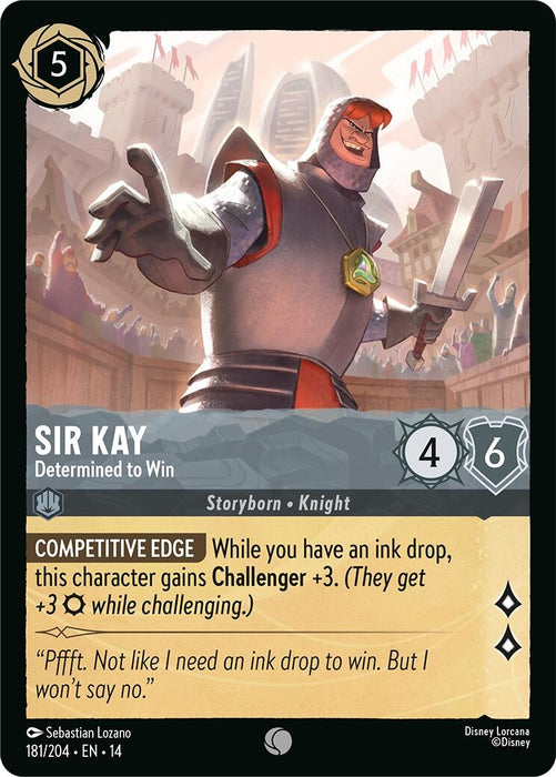 Image for Sir Kay - Determined to Win (181/204) (Cold Foil) [Hyperia City] (14) - Disney Lorcana
