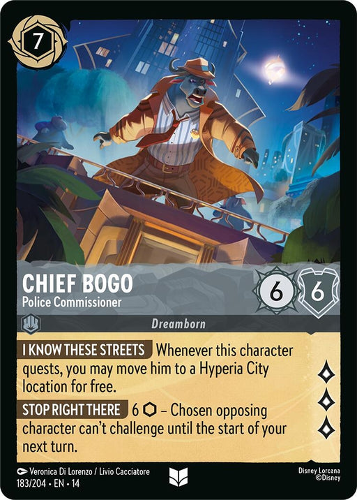 Image for Chief Bogo - Police Commissioner (183/204) [Hyperia City] (14) - Disney Lorcana
