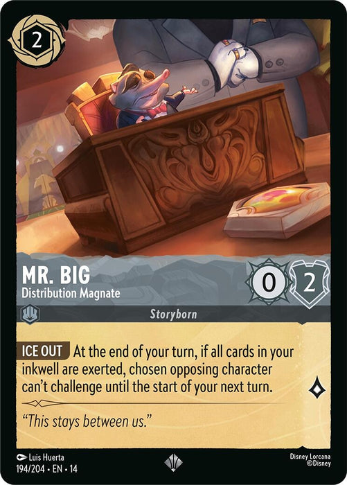 Image for Mr. Big - Distribution Magnate (194/204) (Cold Foil) [Hyperia City] (14) - Disney Lorcana