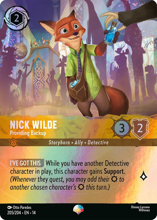 Image for Nick Wilde - Providing Backup (Epic) (205/204) (Holofoil) [Hyperia City] (14) - Disney Lorcana
