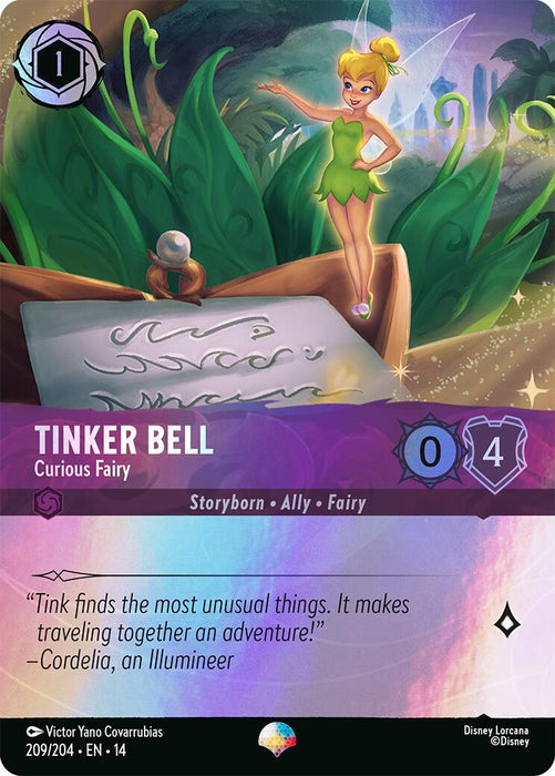 Image for Tinker Bell - Curious Fairy (Epic) (209/204) (Holofoil) [Hyperia City] (14) - Disney Lorcana