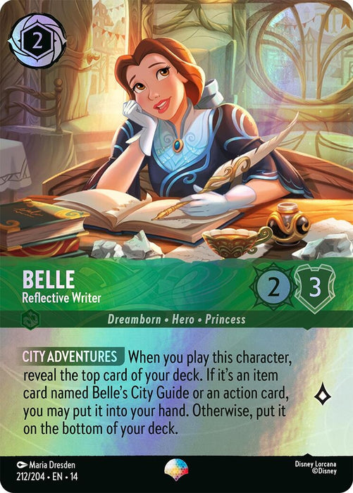 Image for Belle - Reflective Writer (Epic) (212/204) (Holofoil) [Hyperia City] (14) - Disney Lorcana