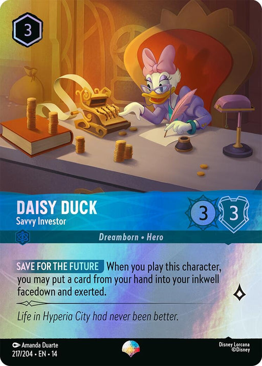Image for Daisy Duck - Savvy Investor (Epic) (217/204) (Holofoil) [Hyperia City] (14) - Disney Lorcana