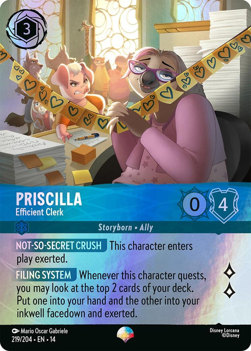 Image for Priscilla - Efficient Clerk (Epic) (219/204) (Holofoil) [Hyperia City] (14) - Disney Lorcana
