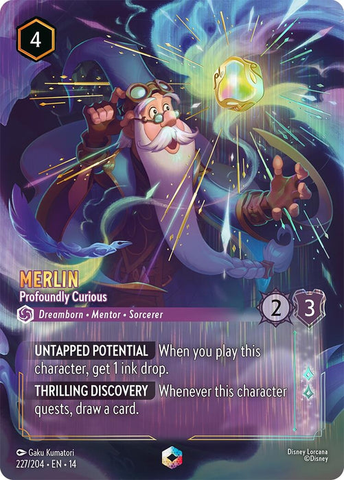 Image for Merlin - Profoundly Curious (Enchanted) (227/204) (Holofoil) [Hyperia City] (14) - Disney Lorcana