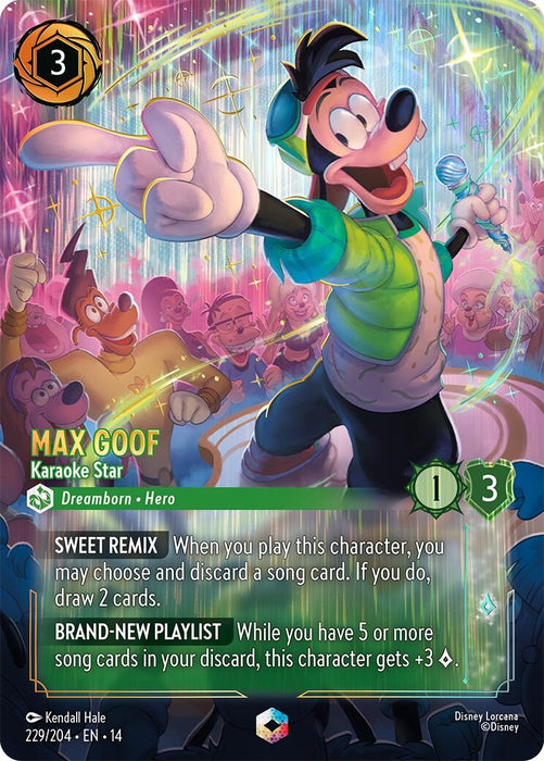 Image for Max Goof - Karaoke Star (Enchanted) (229/204) (Holofoil) [Hyperia City] (14) - Disney Lorcana