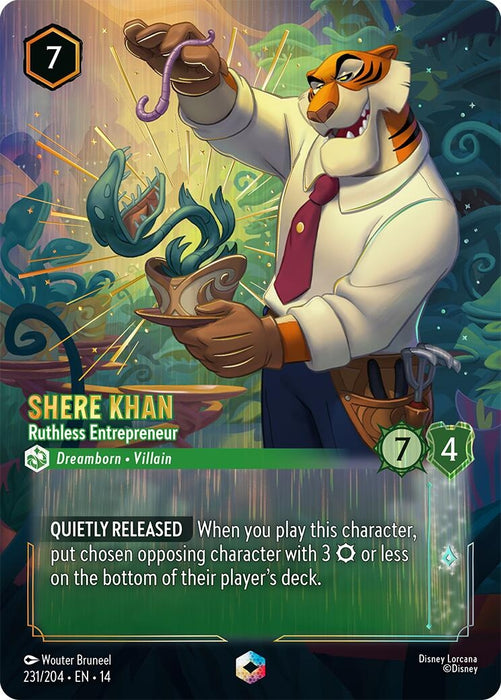 Image for Shere Khan - Ruthless Entrepreneur (Enchanted) (231/204) (Holofoil) [Hyperia City] (14) - Disney Lorcana
