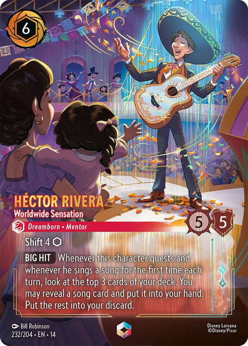Image for Hector Rivera - Worldwide Sensation (Enchanted) (232/204) (Holofoil) [Hyperia City] (14) - Disney Lorcana