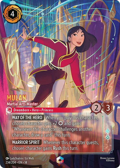 Image for Mulan - Martial Arts Master (Enchanted) (234/204) (Holofoil) [Hyperia City] (14) - Disney Lorcana