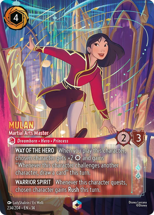 Image for Mulan - Martial Arts Master (Enchanted) (234/204) (Holofoil) [Hyperia City] (14) - Disney Lorcana
