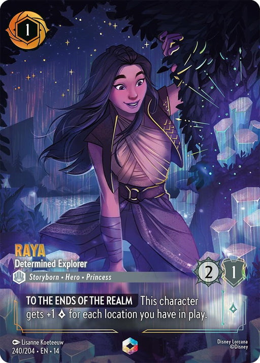 Image for Raya - Determined Explorer (Enchanted) (240/204) (Holofoil) [Hyperia City] (14) - Disney Lorcana