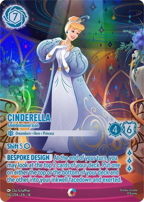 Image for Cinderella - Unintentional Icon (Iconic) (242/204) (Holofoil) [Hyperia City] (14) - Disney Lorcana