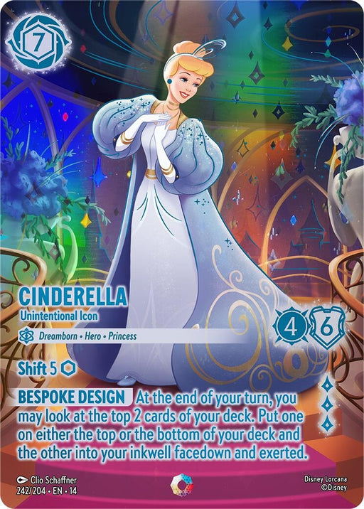 Image for Cinderella - Unintentional Icon (Iconic) (242/204) (Holofoil) [Hyperia City] (14) - Disney Lorcana