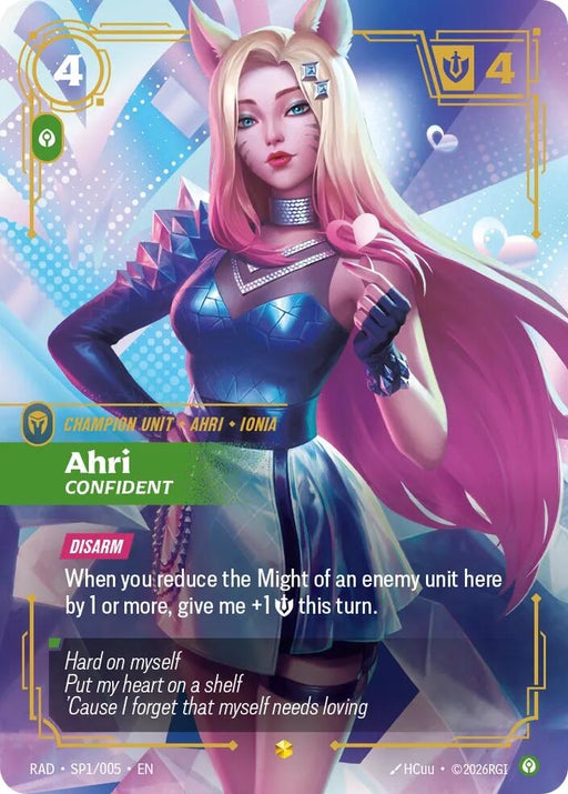 Image for Ahri, Confident (SP) (SP1/005) (Foil) [Radiance] (RAD) - Riftbound: League of Legends Trading Card Game