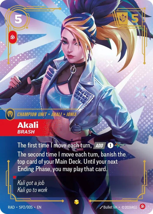 Image for Akali, Brash (SP) (SP2/005) (Foil) [Radiance] (RAD) - Riftbound: League of Legends Trading Card Game