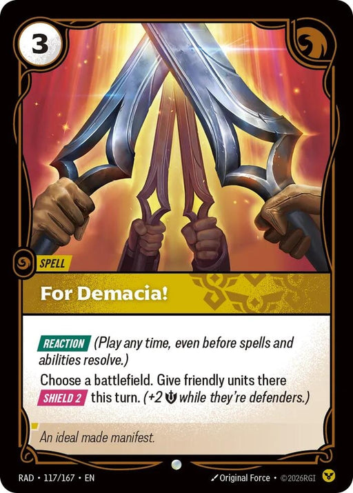 Image for For Demacia! (117/167) (Foil) [Radiance] (RAD) - Riftbound: League of Legends Trading Card Game