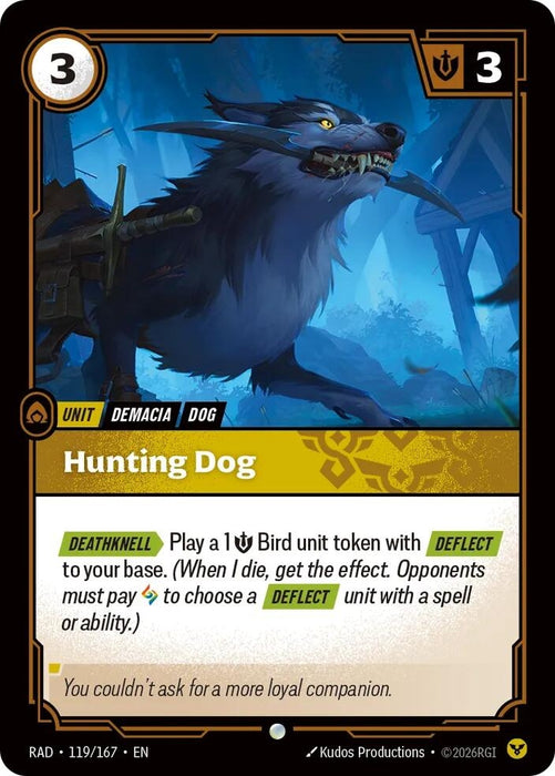 Image for Hunting Dog (119/167) (Foil) [Radiance] (RAD) - Riftbound: League of Legends Trading Card Game