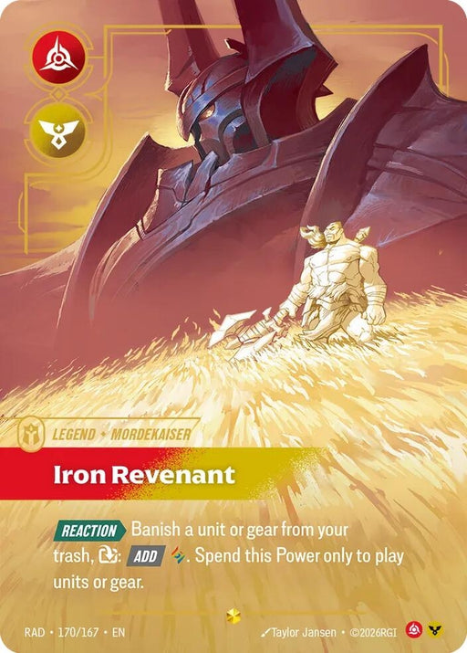 Image for Mordekaiser, Iron Revenant (Overnumbered) (170/167) (Foil) [Radiance] (RAD) - Riftbound: League of Legends Trading Card Game