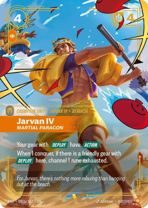 Image for Jarvan IV, Martial Paragon (Alternate Art) (091a/167) (Foil) [Radiance] (RAD) - Riftbound: League of Legends Trading Card Game