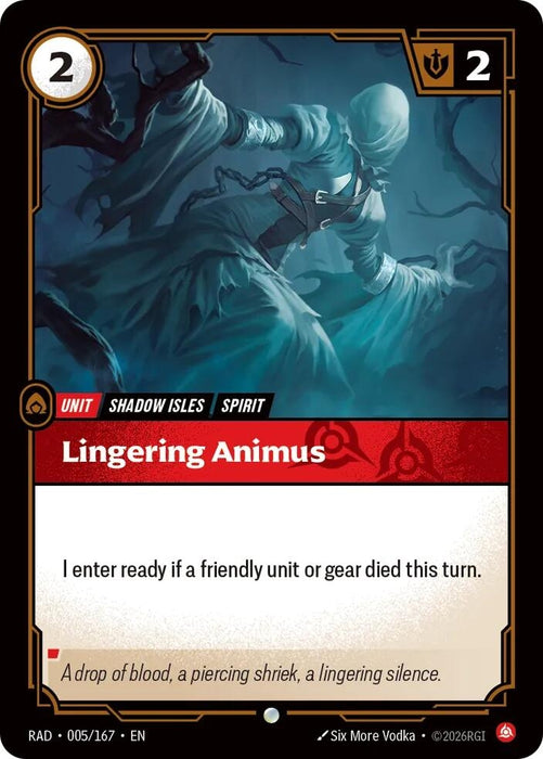 Image for Lingering Animus (005/167) (Foil) [Radiance] (RAD) - Riftbound: League of Legends Trading Card Game