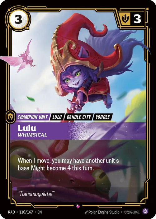Image for Lulu, Whimsical (110/167) (Foil) [Radiance] (RAD) - Riftbound: League of Legends Trading Card Game