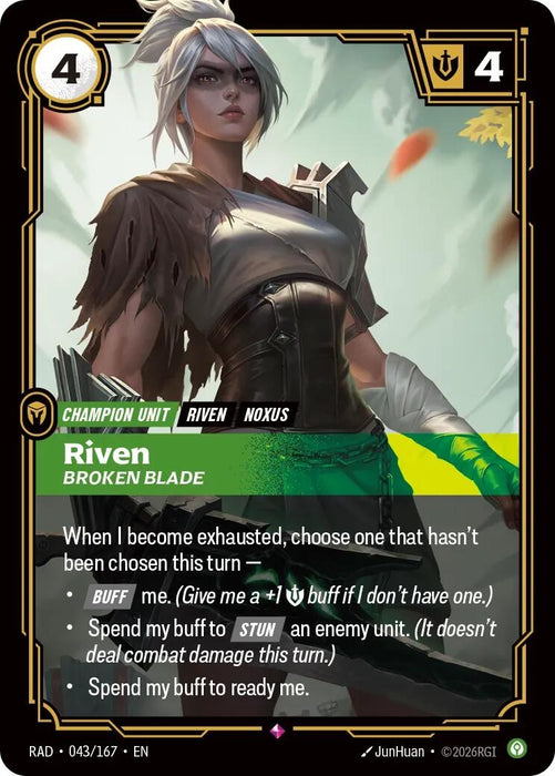 Image for Riven, Broken Blade (043/167) (Foil) [Radiance] (RAD) - Riftbound: League of Legends Trading Card Game