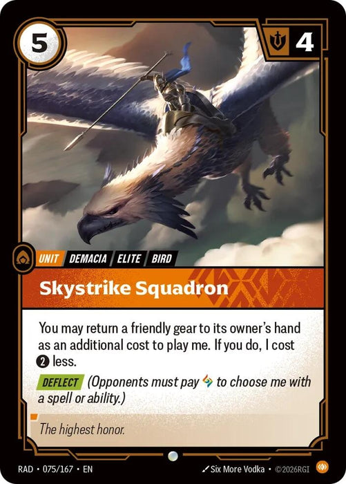 Image for Skystrike Squadron (075/167) (Foil) [Radiance] (RAD) - Riftbound: League of Legends Trading Card Game