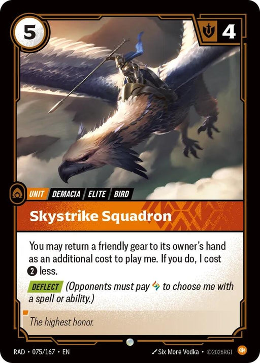 Image for Skystrike Squadron (075/167) (Foil) [Radiance] (RAD) - Riftbound: League of Legends Trading Card Game