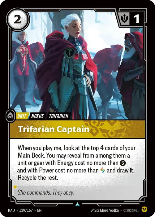 Image for Trifarian Captain (129/167) (Foil) [Radiance] (RAD) - Riftbound: League of Legends Trading Card Game