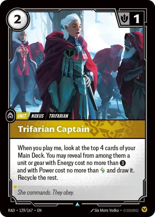 Image for Trifarian Captain (129/167) (Foil) [Radiance] (RAD) - Riftbound: League of Legends Trading Card Game