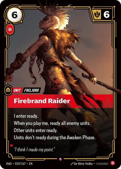 Image for Firebrand Raider (019/167) (Foil) [Radiance] (RAD) - Riftbound: League of Legends Trading Card Game