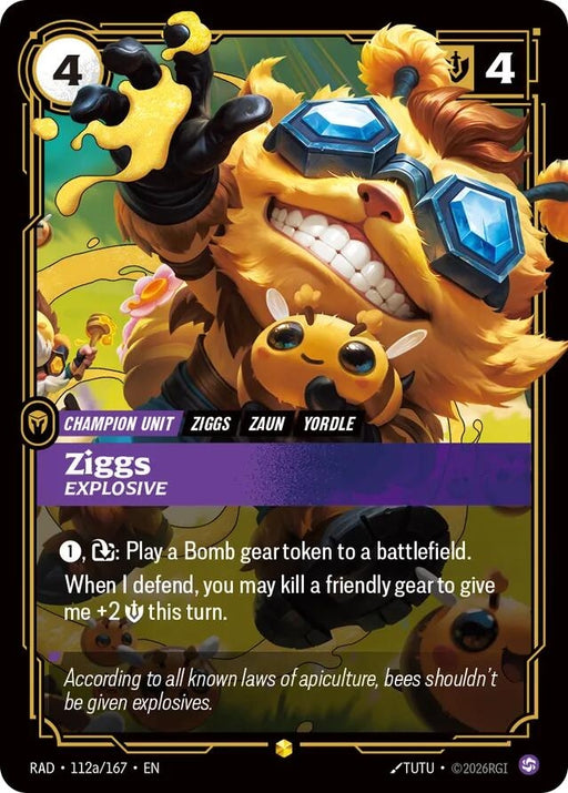 Image for Ziggs, Explosive (Alternate Art) (112a/167) (Foil) [Radiance] (RAD) - Riftbound: League of Legends Trading Card Game