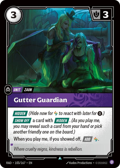 Image for Gutter Guardian (103/167) (Foil) [Radiance] (RAD) - Riftbound: League of Legends Trading Card Game
