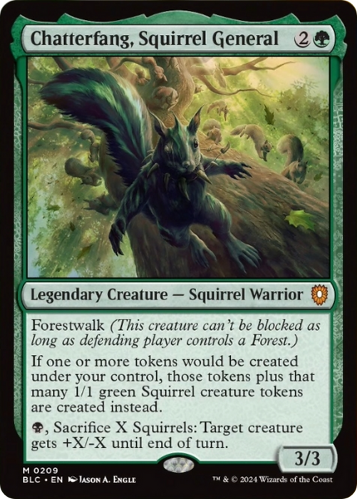 Chatterfang, Squirrel General [BLC-209] Foil - Bloomburrow Commander