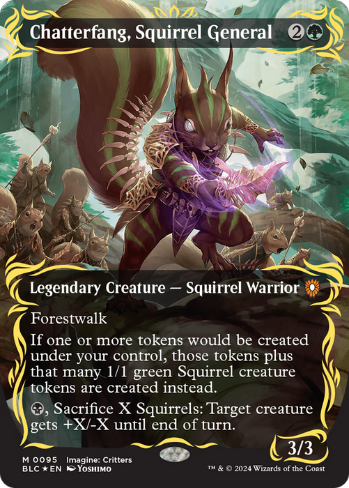 Chatterfang, Squirrel General (Borderless) [BLC-095] - Bloomburrow Commander