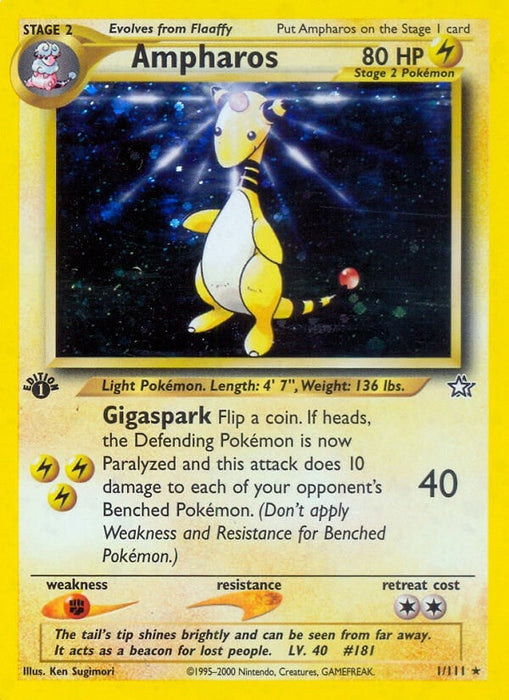 Image for Ampharos (001/111) (1st Edition Holofoil) [Neo Genesis] - Pokemon