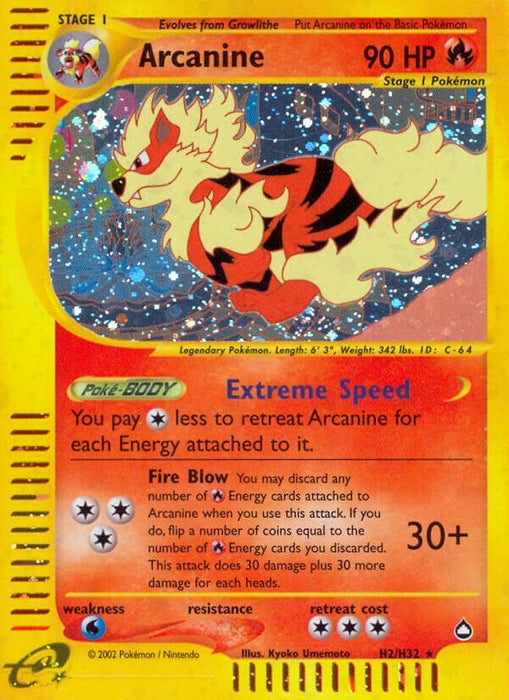 Image for Arcanine (H2) (H02/H32) (Holofoil) [Aquapolis] - Pokemon