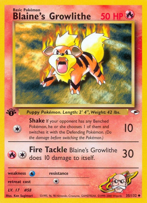 Image for Blaine's Growlithe (35) (035/132) (Unlimited) [Gym Heroes] - Pokemon