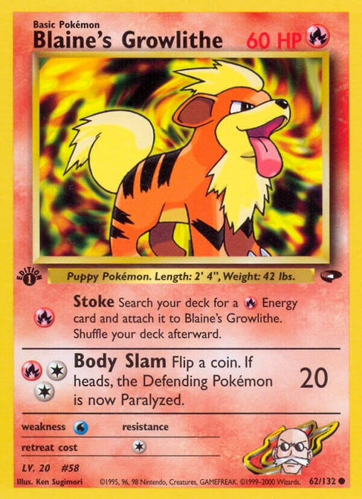 Image for Blaine's Growlithe (062/132) (Unlimited) [Gym Challenge] - Pokemon