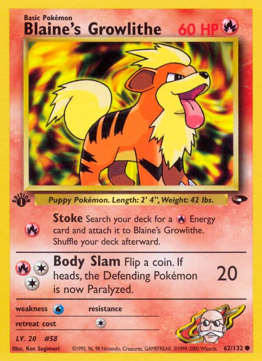 Image for Blaine's Growlithe (062/132) (1st Edition) [Gym Challenge] - Pokemon
