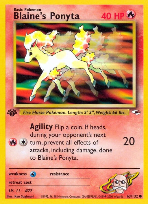Image for Blaine's Ponyta (063/132) (1st Edition) [Gym Heroes] - Pokemon