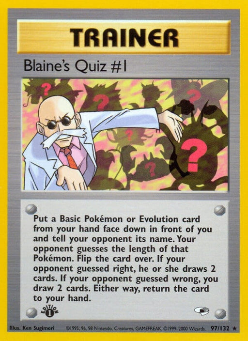 Image for Blaine's Quiz #1 (097/132) (1st Edition) [Gym Heroes] - Pokemon