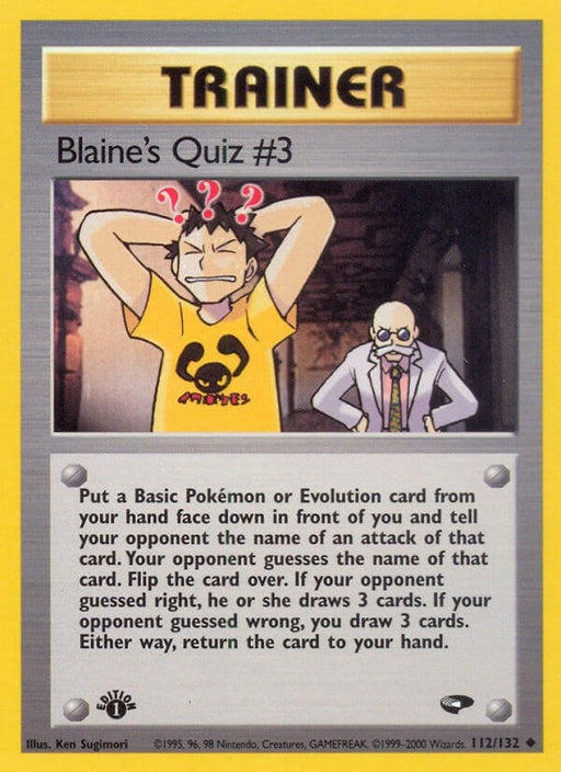 Image for Blaine's Quiz #3 (112/132) (1st Edition) [Gym Challenge] - Pokemon