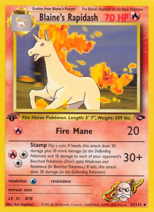Image for Blaine's Rapidash (033/132) (Unlimited) [Gym Challenge] - Pokemon