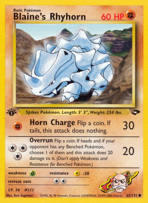 Image for Blaine's Rhyhorn (065/132) (Unlimited) [Gym Challenge] - Pokemon