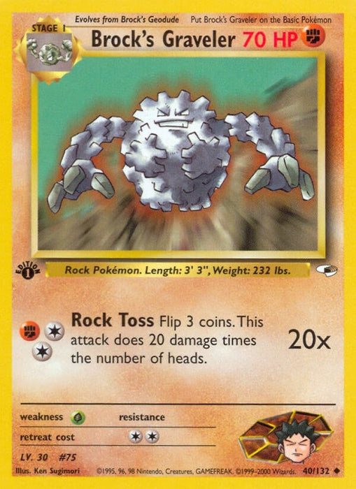 Image for Brock's Graveler (040/132) (1st Edition) [Gym Heroes] - Pokemon