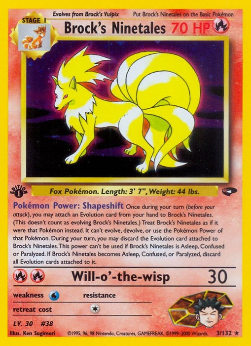 Image for Brock's Ninetales (003/132) (Unlimited Holofoil) [Gym Challenge] - Pokemon
